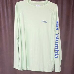 Columbia Men's Mint Green Performance Fishing Gear Long Sleeve Tee size L
